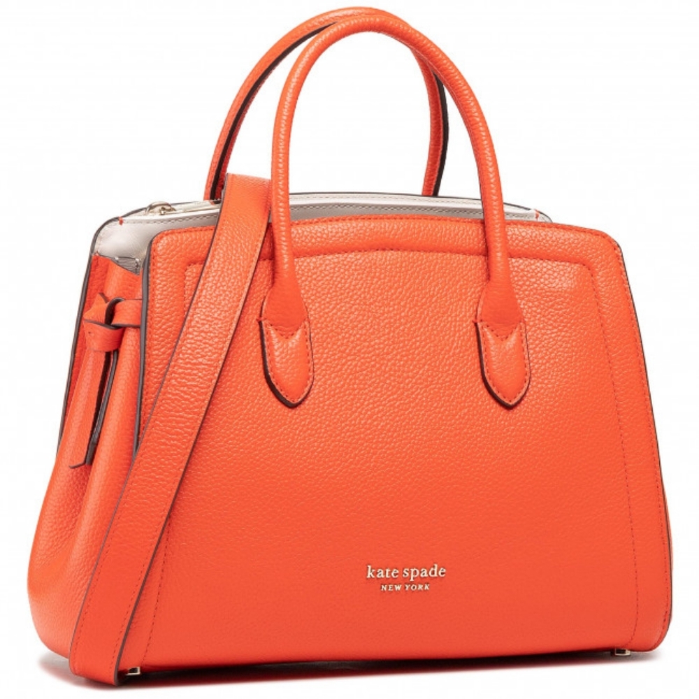 Kate Spade Medium Leather Satchel Tamarillo